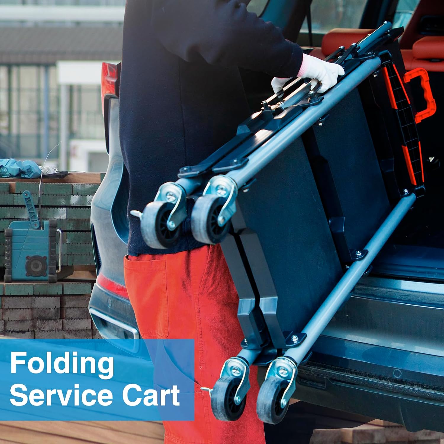 3-Shelf Foldable Rolling Utili - Heavy Equipment For Construction 评论和价格